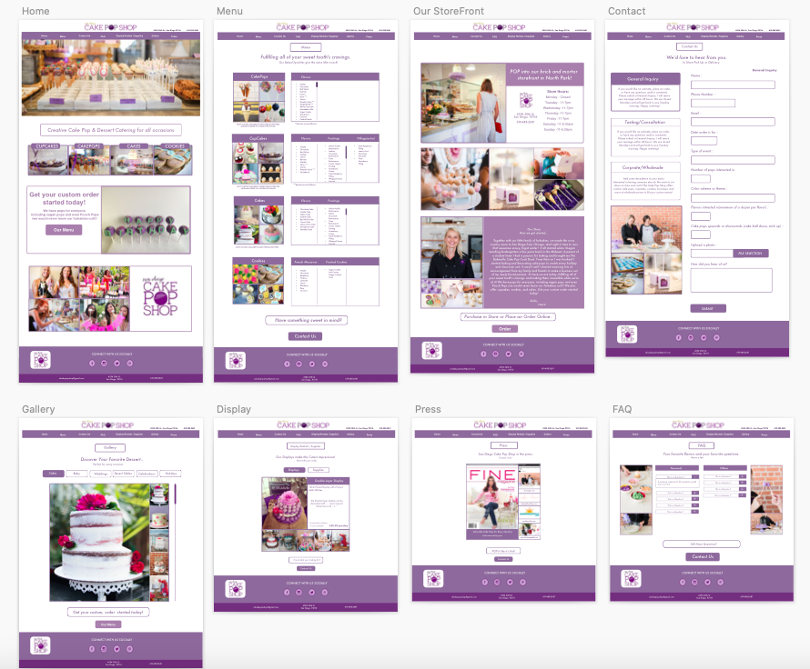 Cake Pop Shop full-page captures