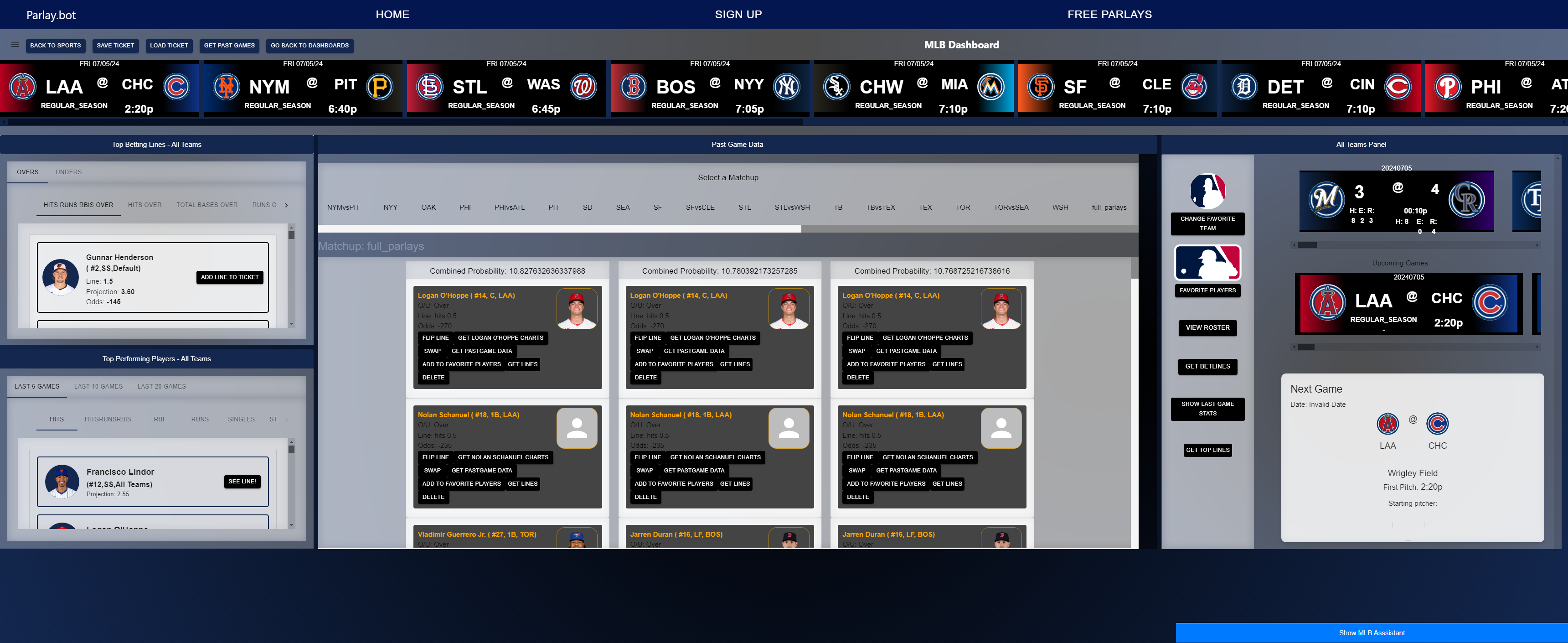 ParlayBot view